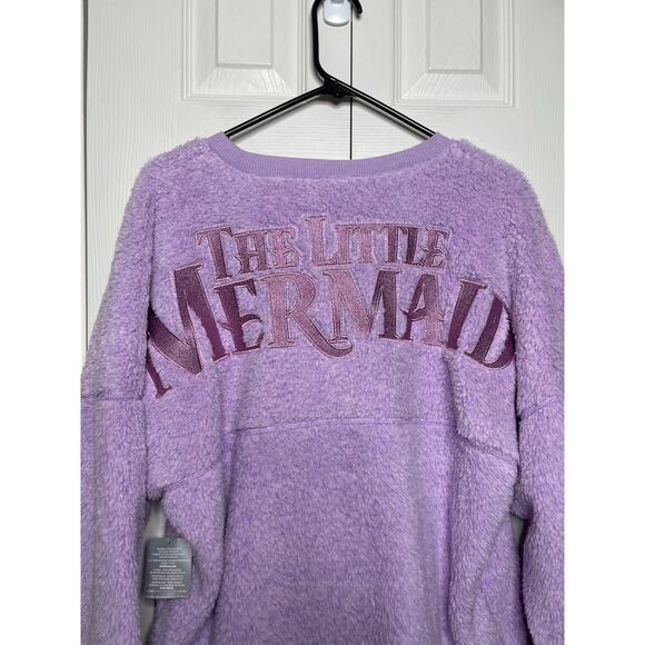 NEW Disney The Little Mermaid Ariel Purple Fuzzy Spirit Jersey Top Size Small - Picture 6 of 8